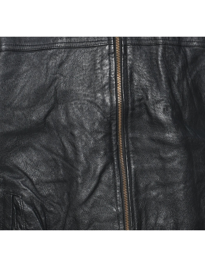 Black Leather Jacket - XL