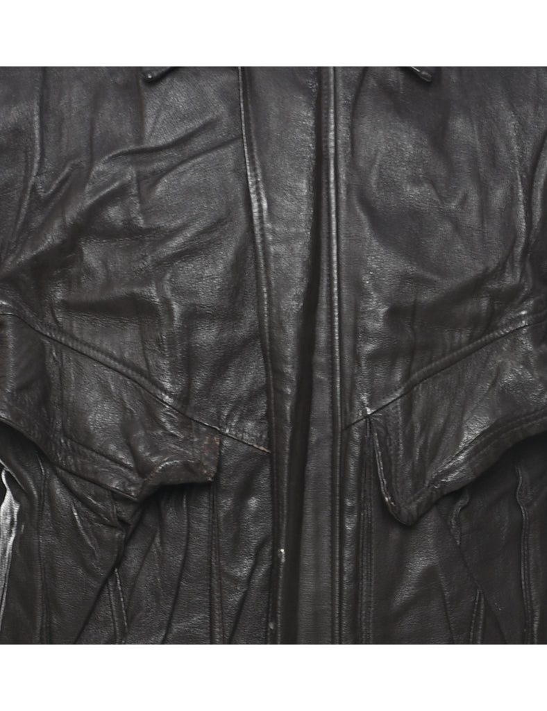 Black Leather Jacket - XL