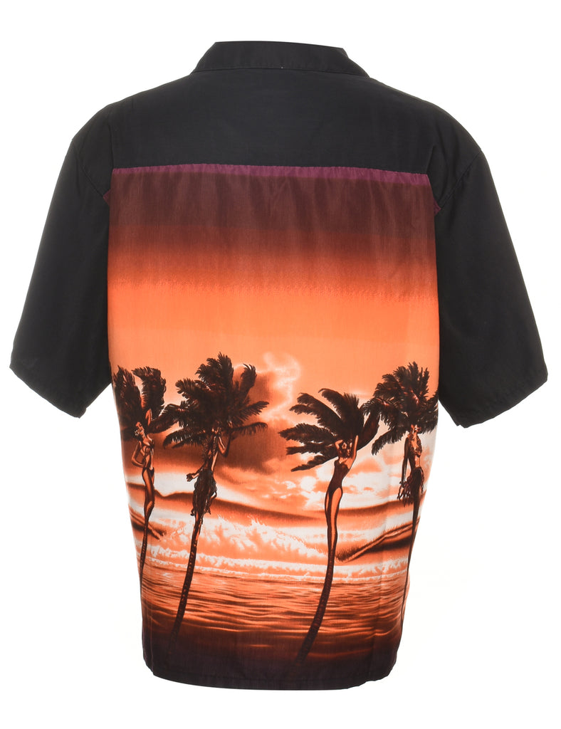 Black Palm Tree Design Shirt - XL