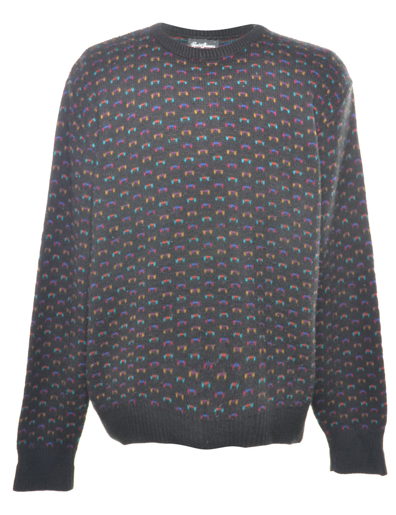 Black Patterned Jumper - L