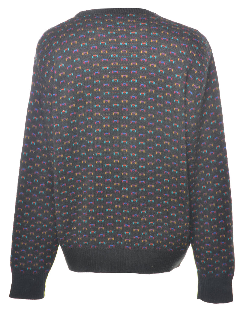 Black Patterned Jumper - L