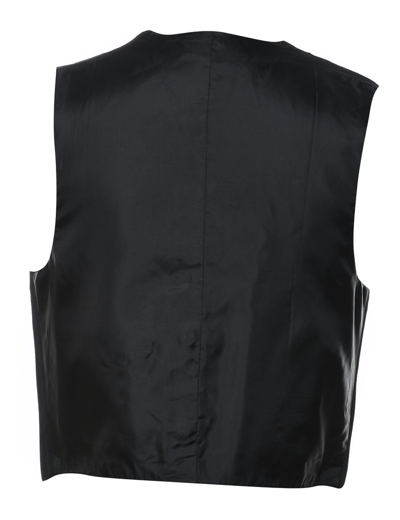 Black Pinstriped Waistcoat - S