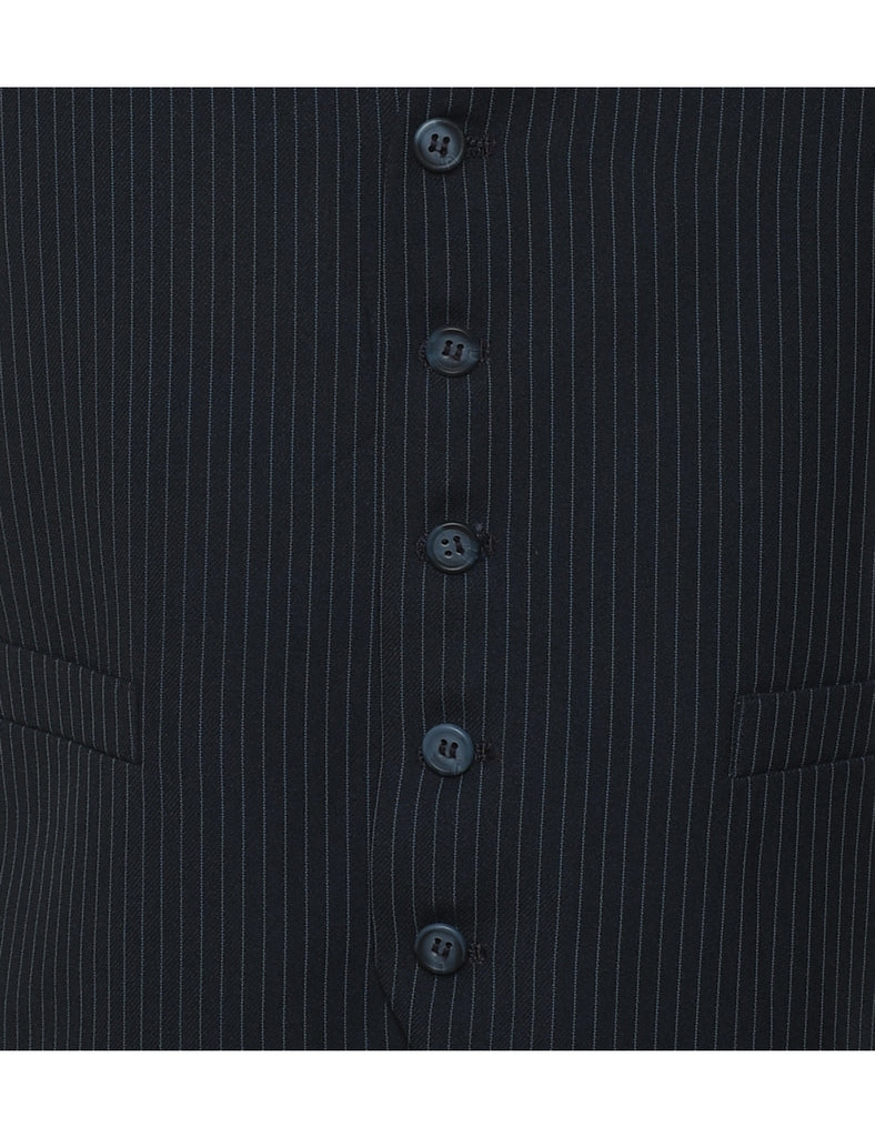 Black Pinstriped Waistcoat - M