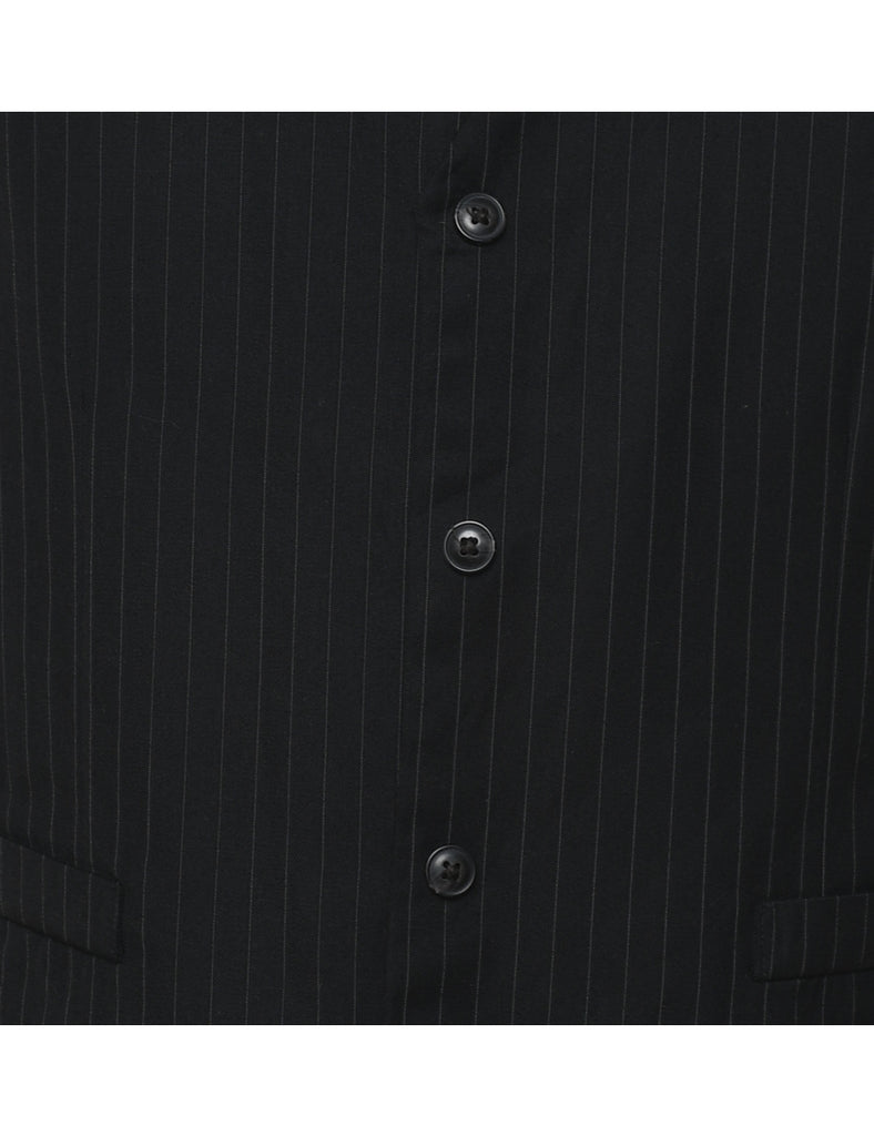 Black Pinstriped Waistcoat - S