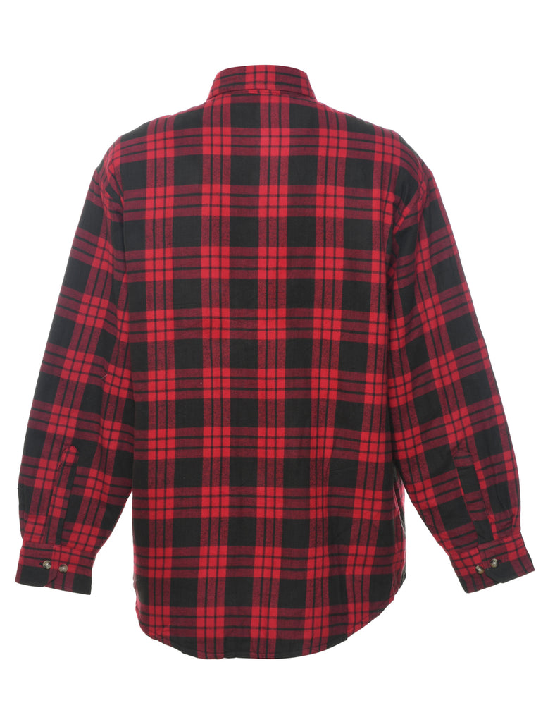 Black & Red 1990s Plaid Shirt - L