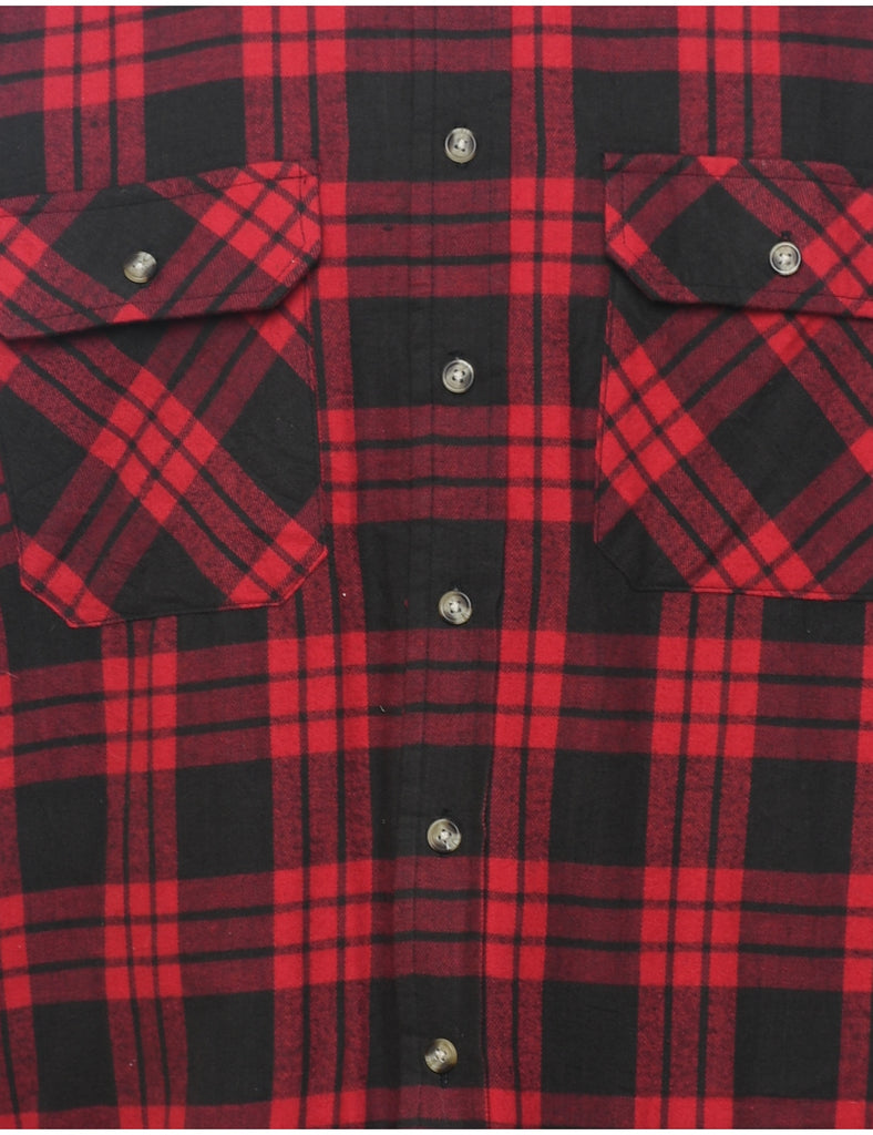 Black & Red 1990s Plaid Shirt - L