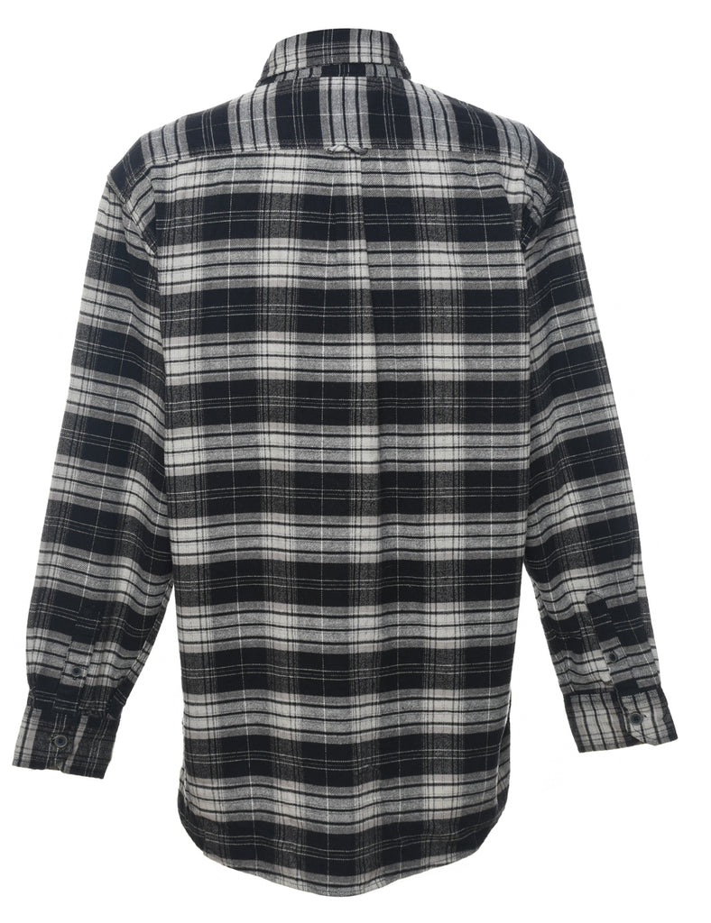 Black & White 1990s Plaid Shirt - L