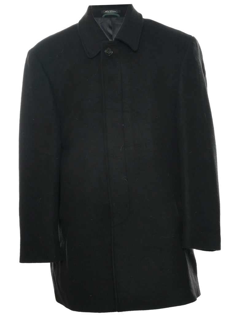 Black Wool Coat - XL