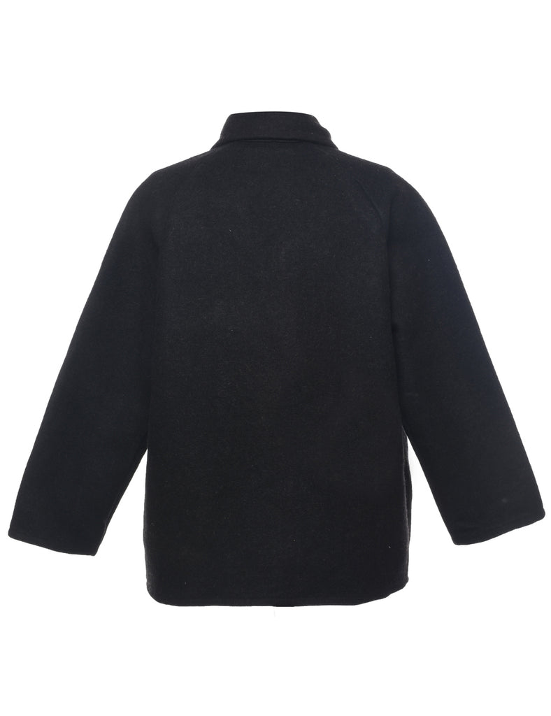 Black Wool Coat - L