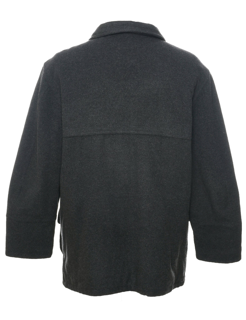 Black Wool Coat - L