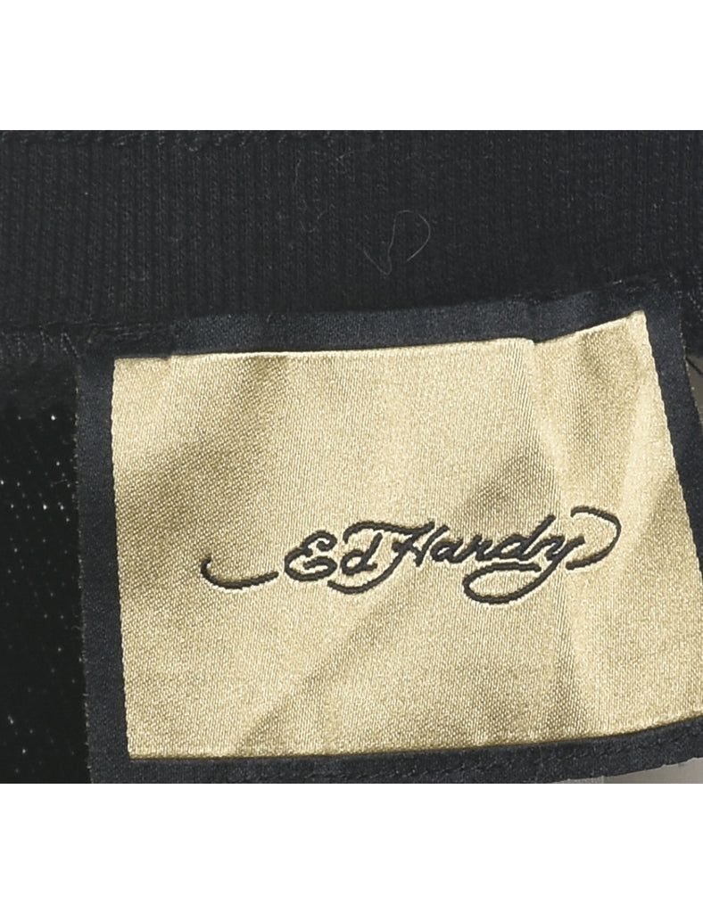 Black Y2K Ed Hardy Jogging Bottoms - W36 L30