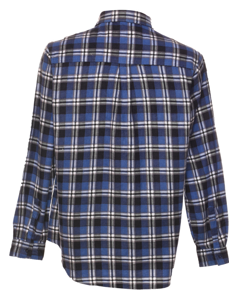 Blue & Black Checked Flannel Shirt - S