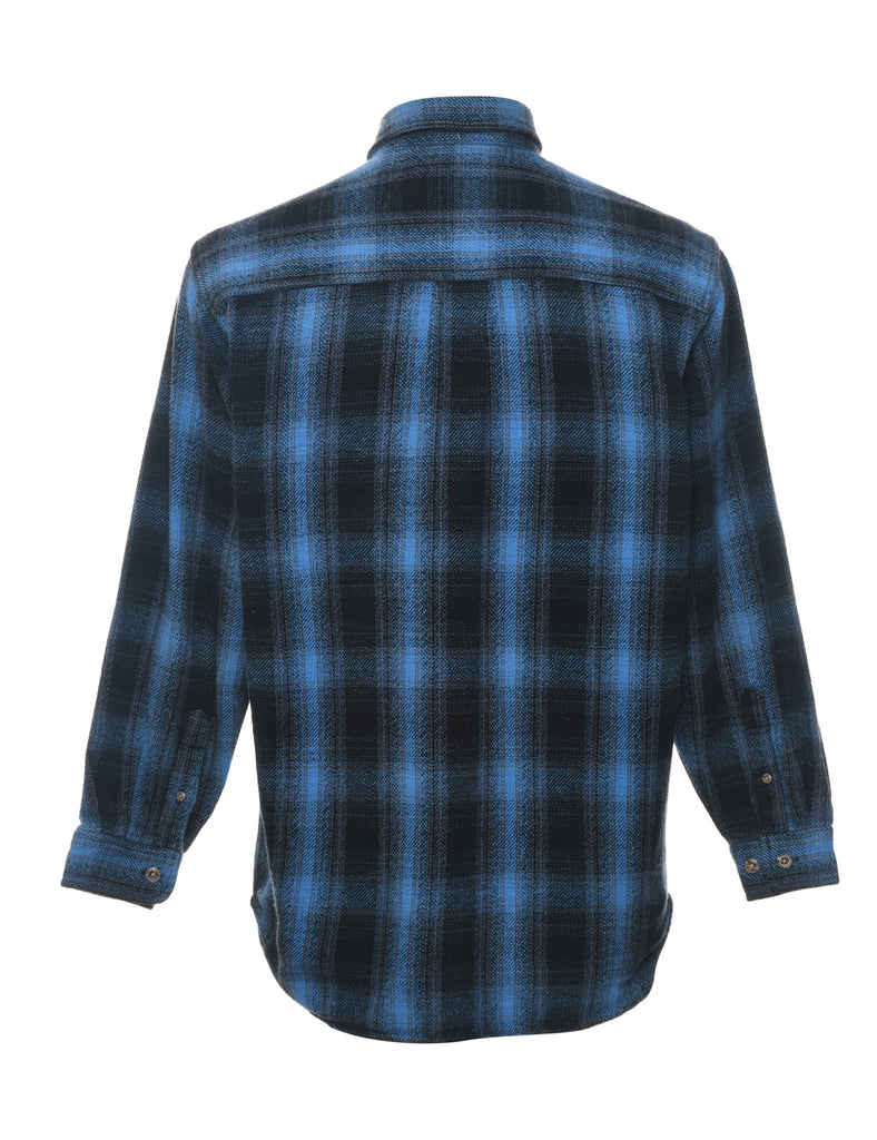 Blue & Black Flannel Checked Shirt - M