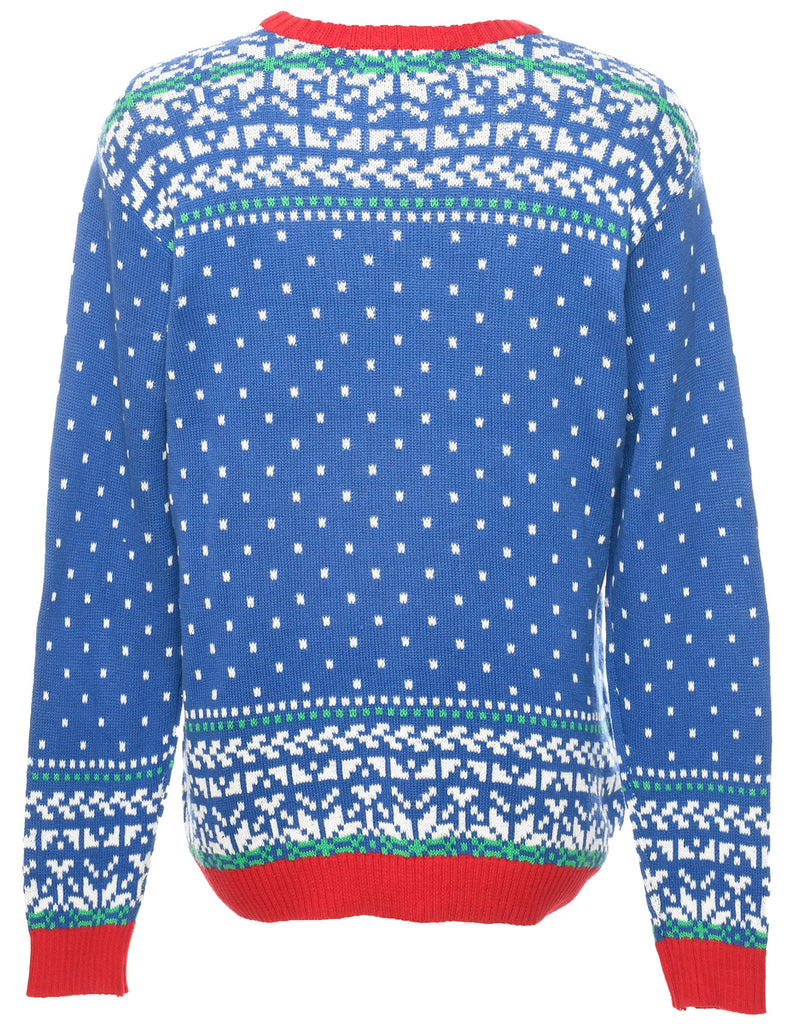 Blue Christmas Jumper - M