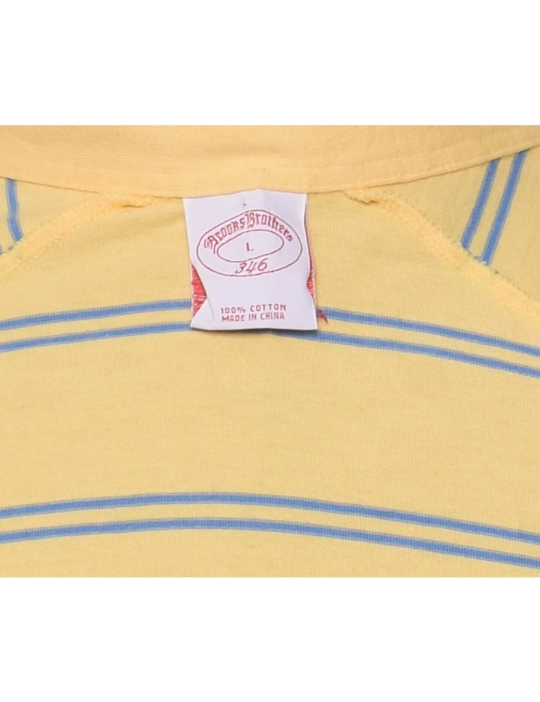 Brooks Brothers Yellow Striped Polo Shirt - L