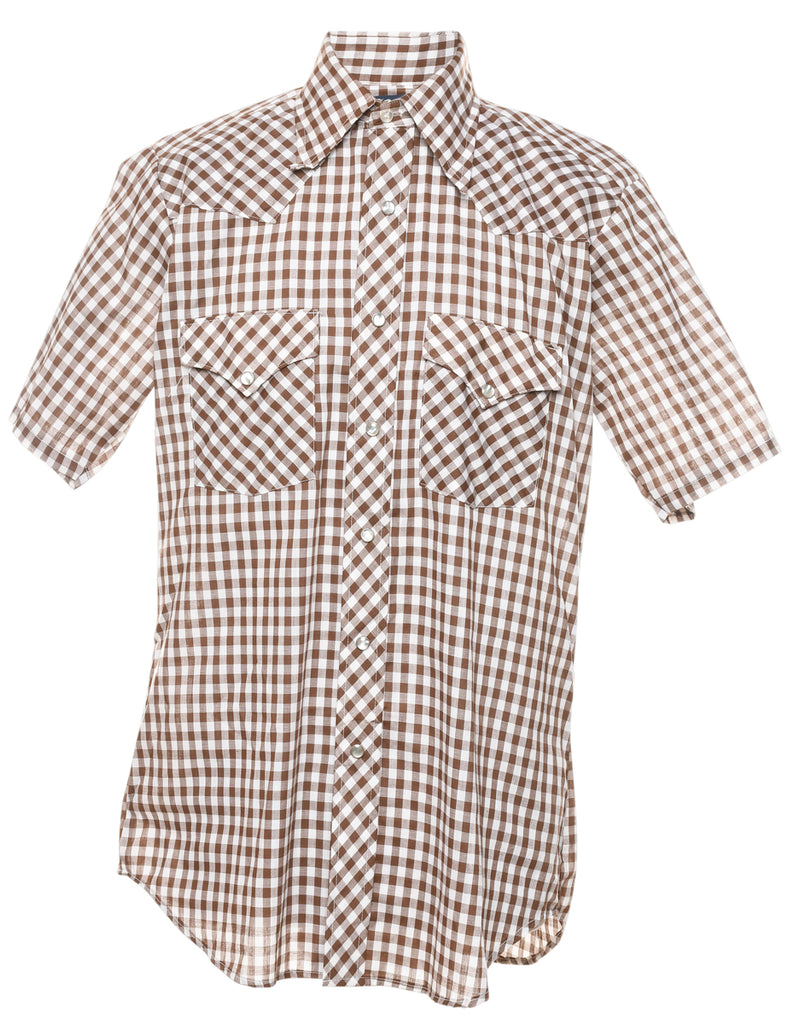 Brown Checked Shirt - M