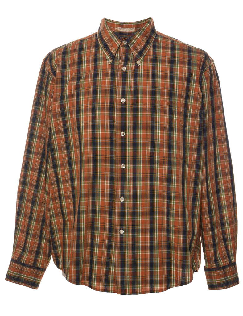 Brown Checked Shirt - L