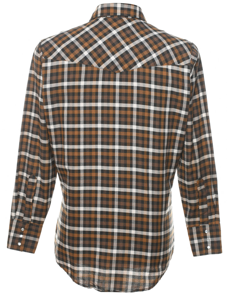 Brown Checked Shirt - M