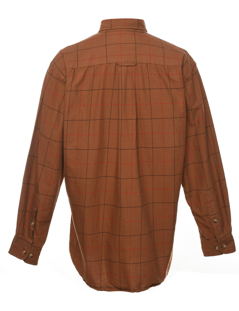 Brown Checked Shirt - M