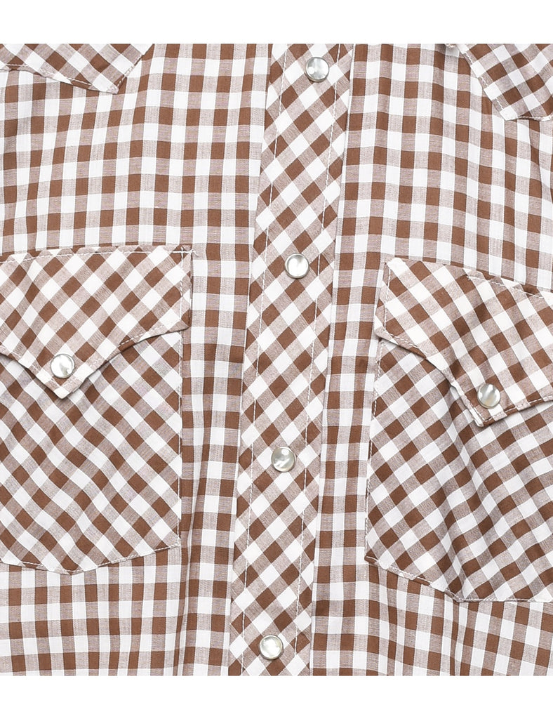 Brown Checked Shirt - M