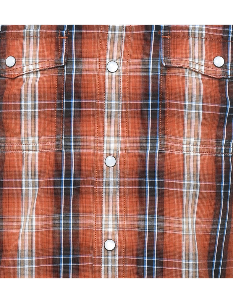 Brown Checked Shirt - S