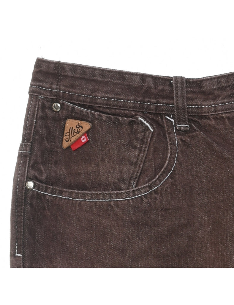 Brown Denim Shorts - W40 L12