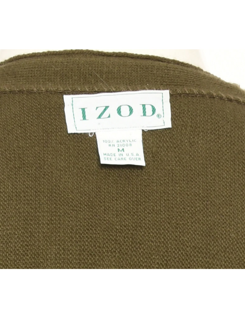 Brown Izod Cardigan - M