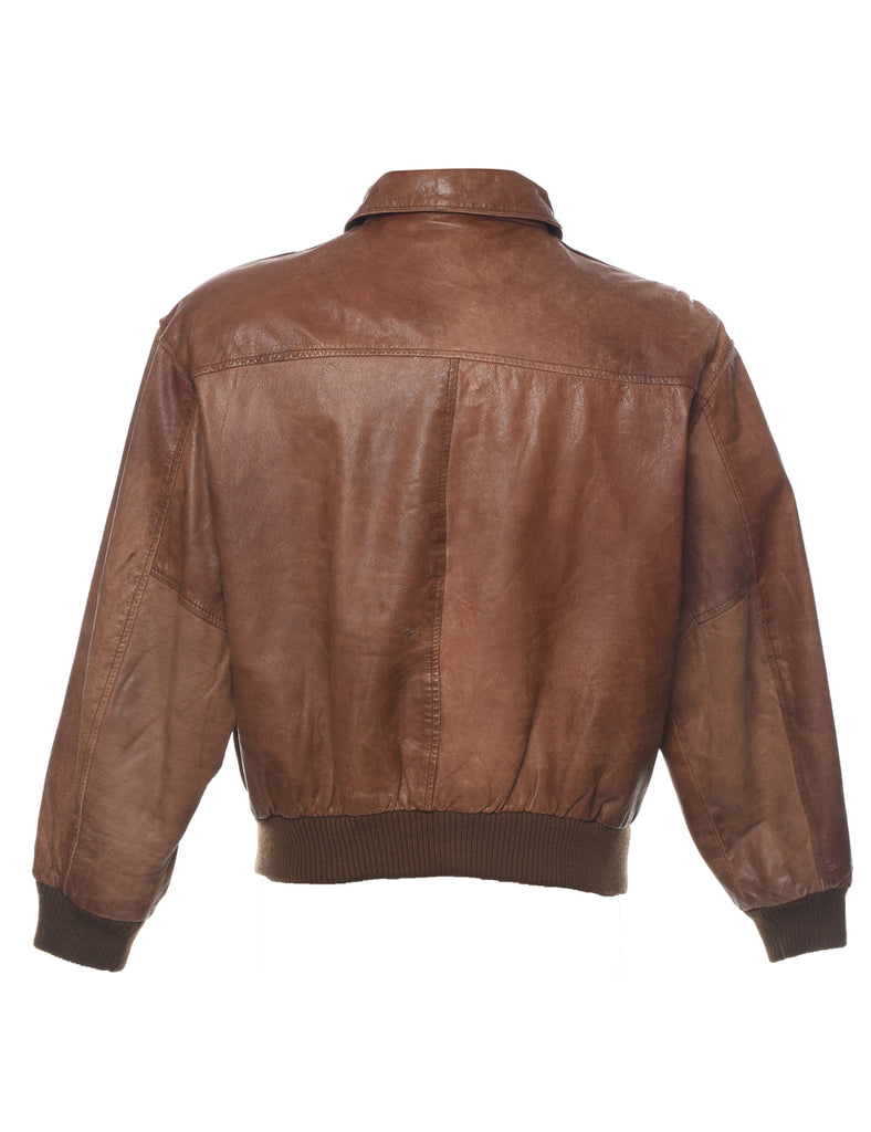 Brown Leather Jacket - S