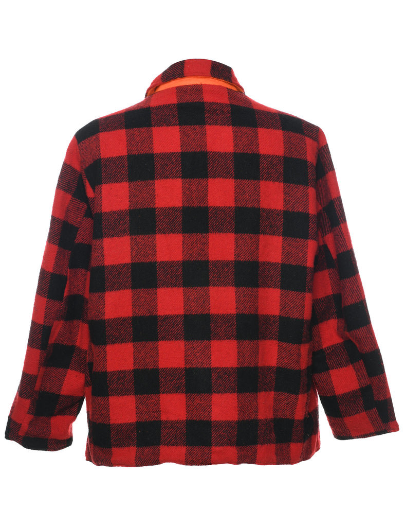 Buffalo Check Wool Coat - L