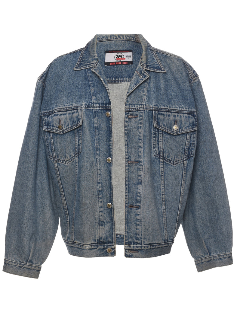 Button Front Denim Jacket - L