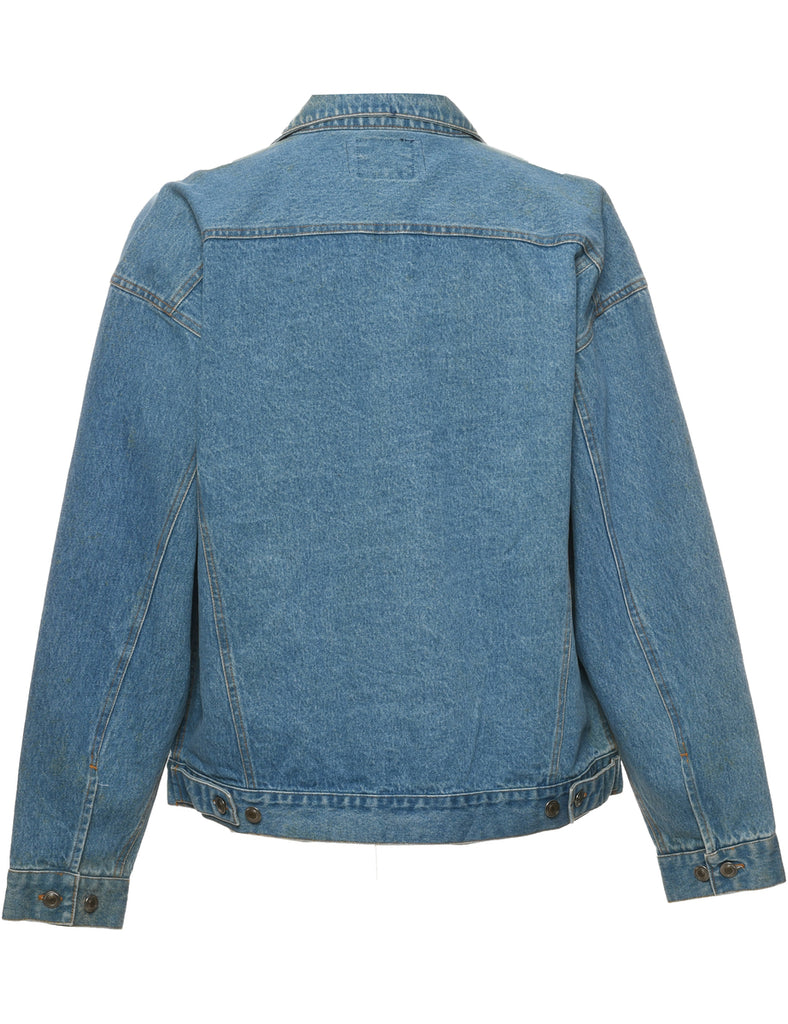 Button Front Denim Jacket - L