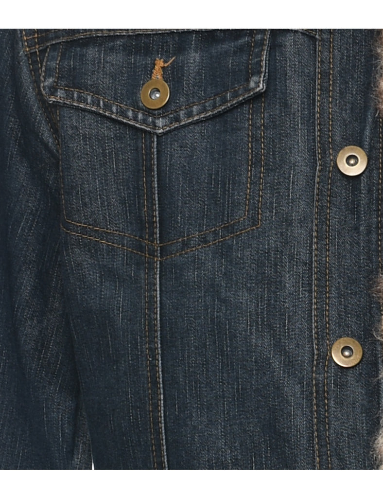 Button Front Denim Jacket - M