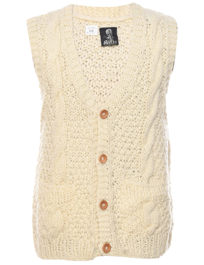 Button Through Sweater Vest - M