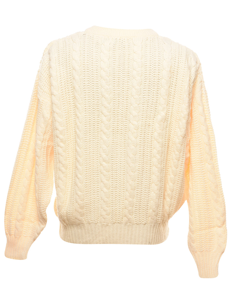 Cable Knit Jumper - L