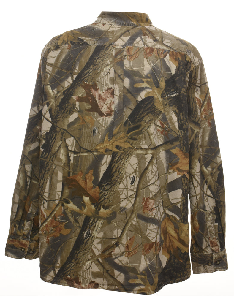 Camouflage Print Long-Sleeve Shirt - XL