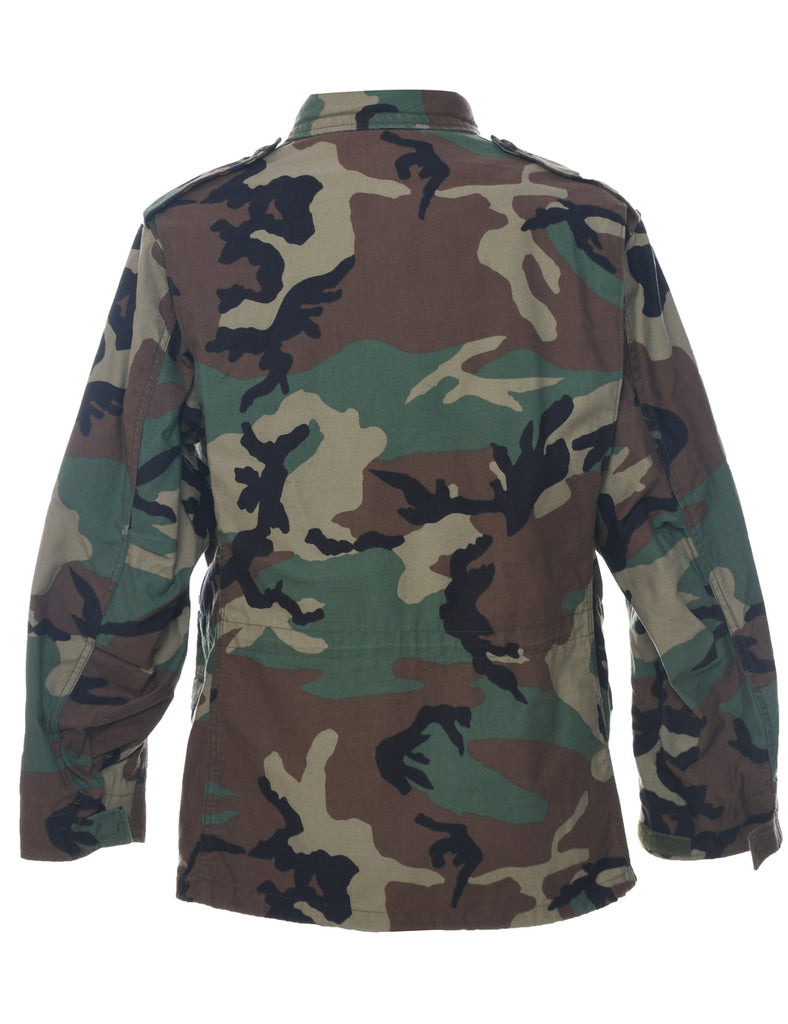 Camouflage Print Military Jacket - M