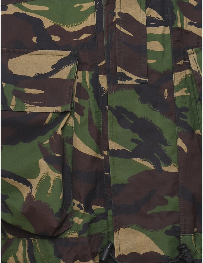 Camouflage Print Military Jacket - L