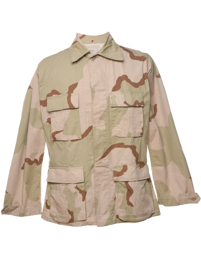 Camouflage Print Military Shirt - S