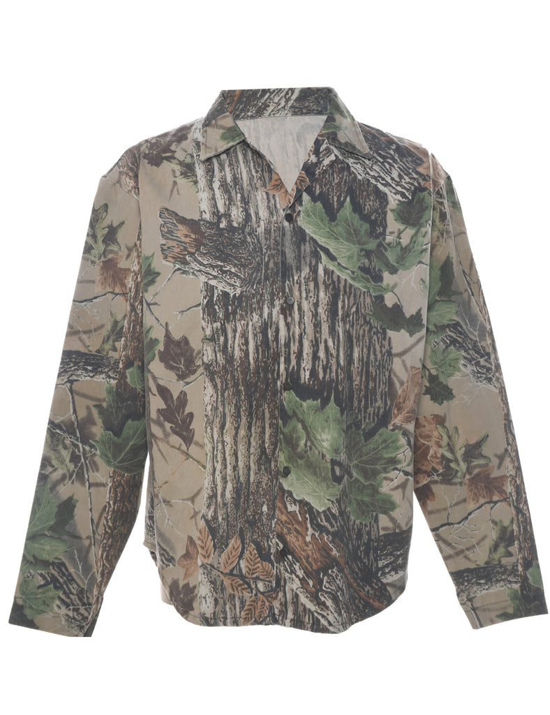 Camouflage Print Military Shirt - XL