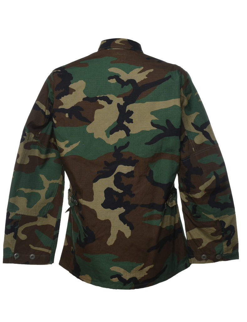 Camouflage Print Military Shirt - S