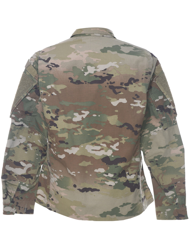 Camouflage Print Military Shirt - M