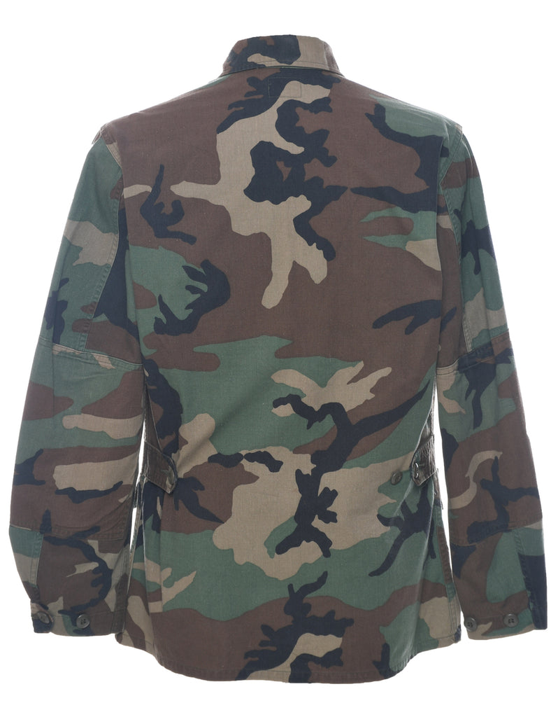 Camouflage Print Military Shirt - S