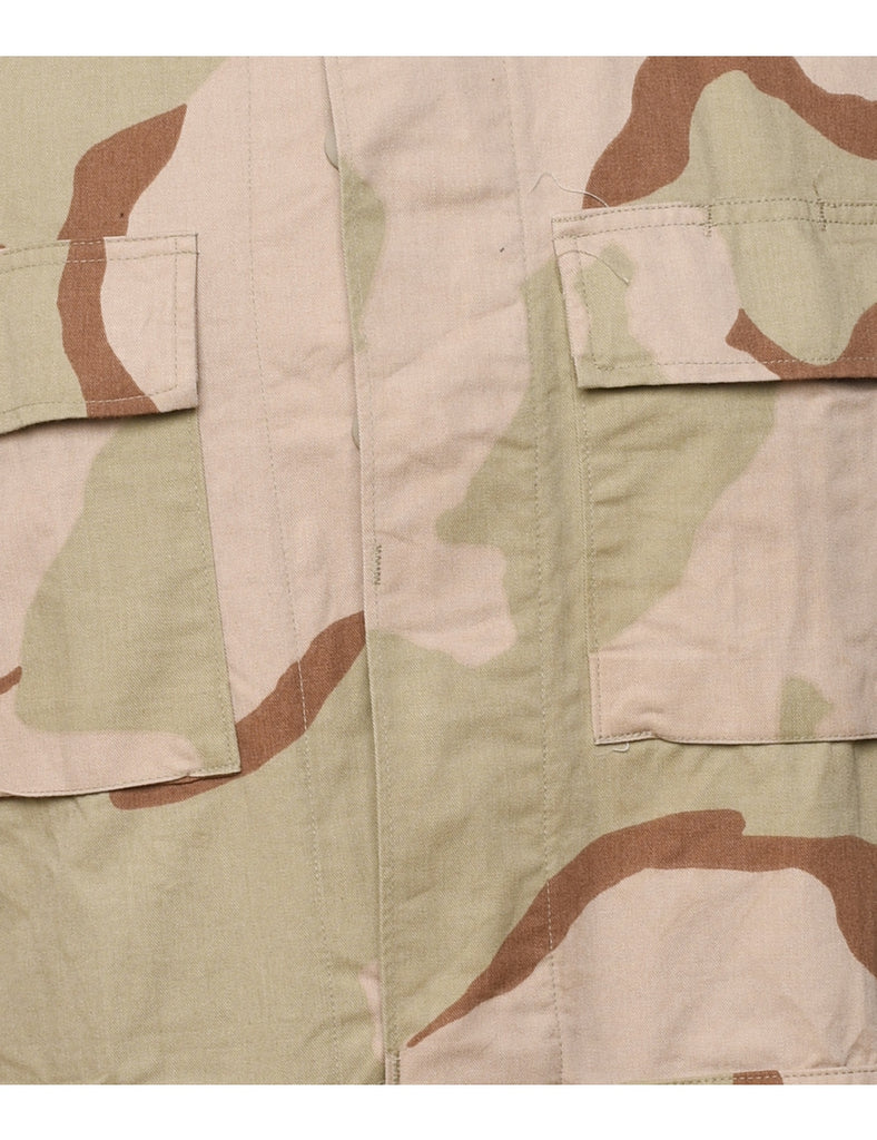 Camouflage Print Military Shirt - S