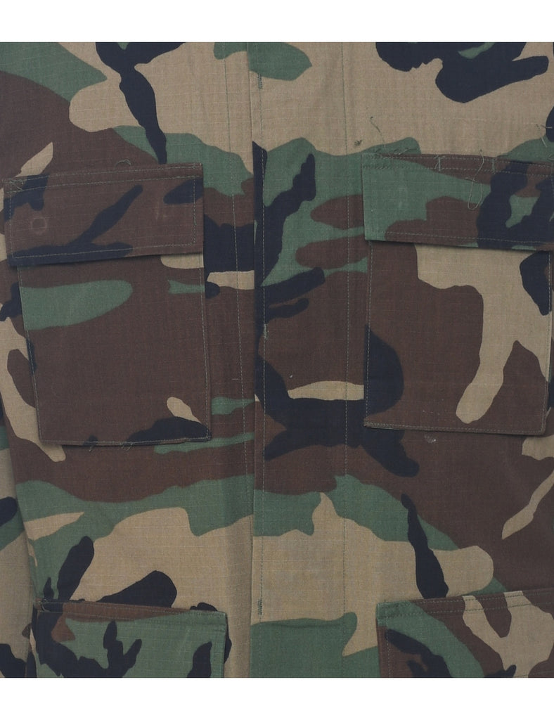 Camouflage Print Military Shirt - S