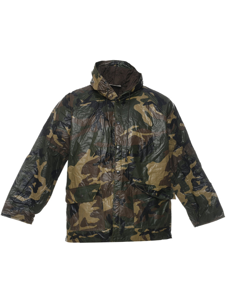 Camouflage Print Raincoat - M