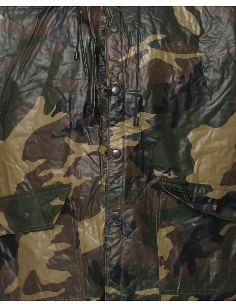 Camouflage Print Raincoat - M