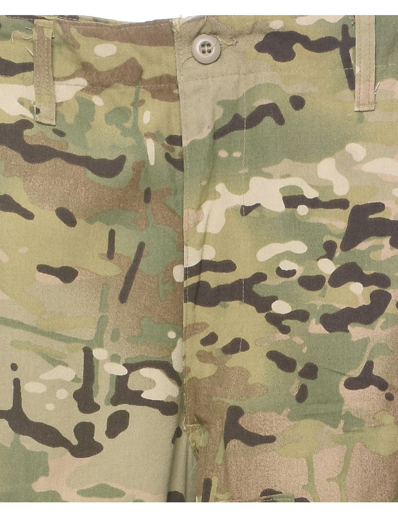 Camouflage Print Y2K Cargo Trousers - W37 L31