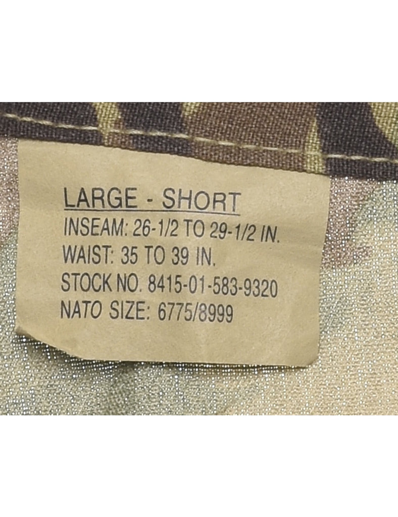 Camouflage Print Y2K Cargo Trousers - W37 L31