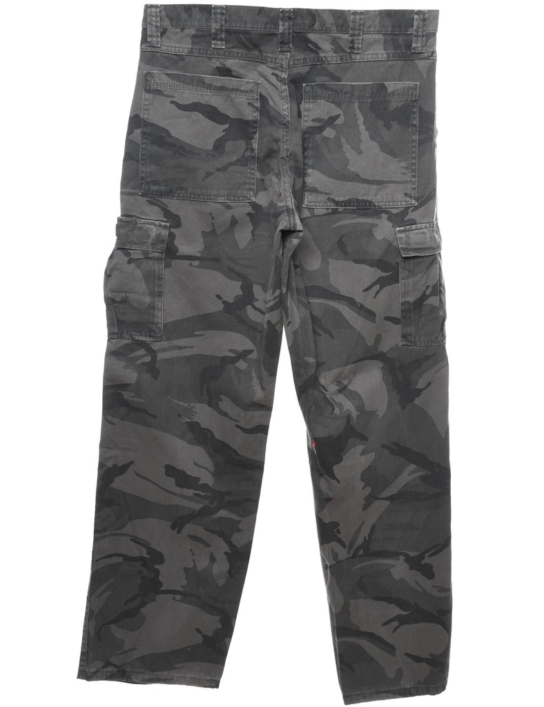 Camouflage Print Y2K Casual Cargo Trousers - W34 L34