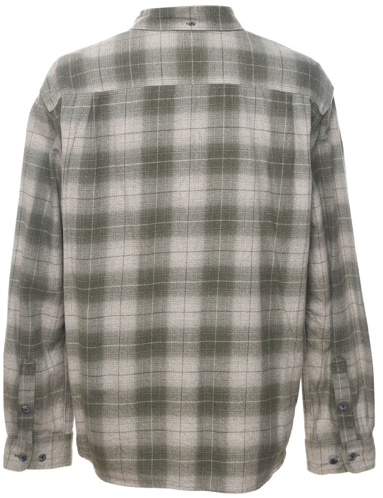 Carhartt Checked Light Green & Off-White Flannel Shirt - L